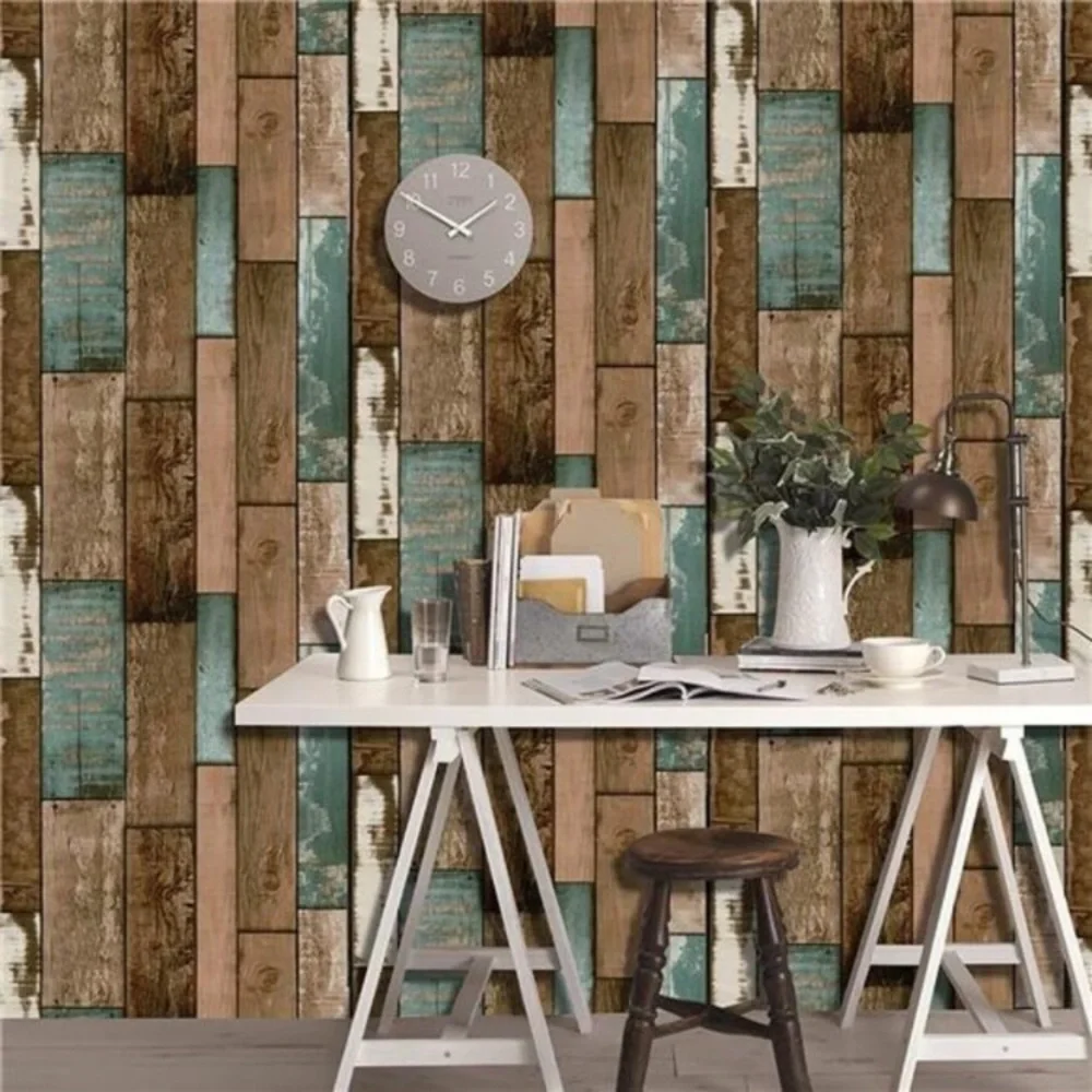 Wood Plank Wallpaper Contact Paper Stick and Peel Self Adhesive(17.8*120inch)
